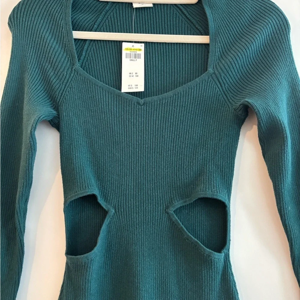 Abercrombie & Fitch Teal Long Sleeve Sweater Dress, NWT - Picture 2 of 7